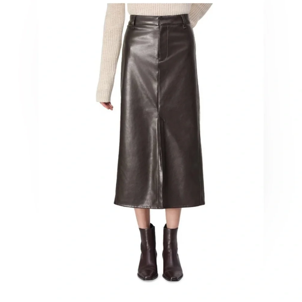 Rag & Bone Brown Faux Leather Skirt - Picture 2 of 6